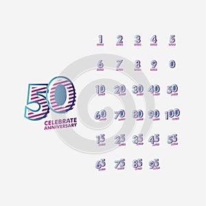 Years Anniversary Set Vector Template Design Illustration