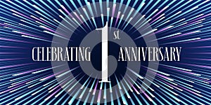 1 years anniversary vector icon, banner