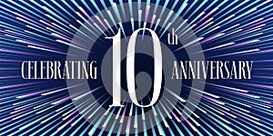 10 years anniversary vector icon, banner