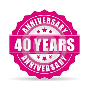 40 years anniversary vector icon