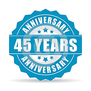 45 years anniversary vector icon