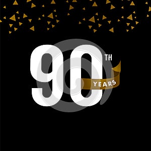 90 Years Anniversary Vector Template Design Illustration