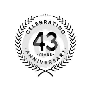 43 years design template. 43rd vector and illustration