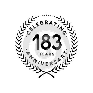 183 years design template. 183rd vector and illustration