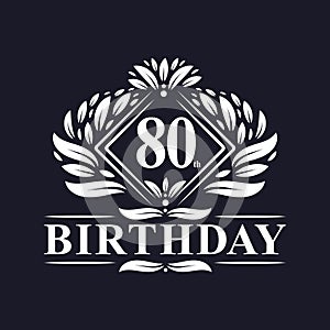 80 years Birthday Logo, Luxury 80th Birthday Celebration photo