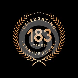 183 years design template. 183rd vector and illustration