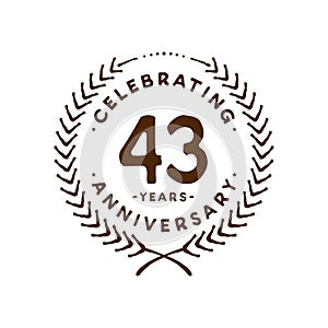 43 years design template. 43rd vector and illustration
