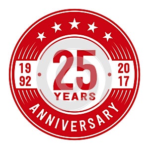 25 years celebrating anniversary design template. 25th anniversary logo. Vector and illustration. photo