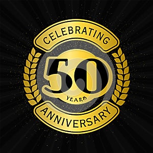 50 years celebrating anniversary design template. 50th logo. Vector and illustration. photo