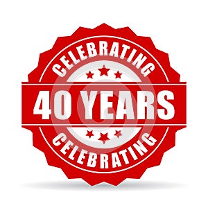 40 years celebrating vector icon