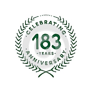 183 years design template. 183rd vector and illustration