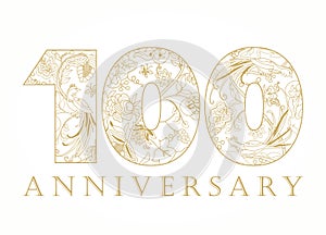 100 years old luxurious celebrating numbers.