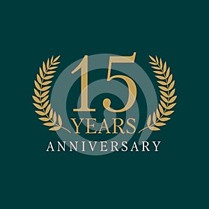 15 years old luxurious logo.