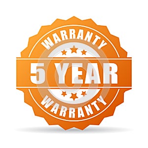 5 years warranty icon photo