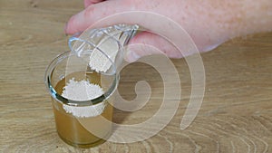 Yeast is prepared for fermentation in beer brewing