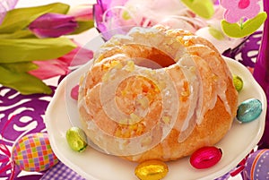 Yeast ring cake for easter