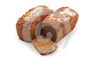 Yeastless bread on white background