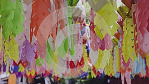 Yee Peng Festival Yi Peng Chiang Mai. Paper lanterns decorated in downtown,Chiang Mai ,Thailand