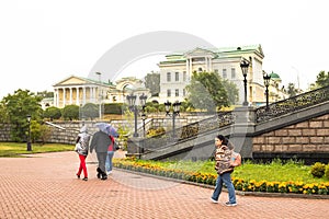 YEKATERINBURG, RUSSIA - AUGUST 9, 2020: Panorama of Rastorguyev-Kharitonov Manor Palace