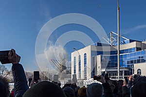 The unfinished TV Tower in Yekaterinburg in Russia was detonated 03/24/2018