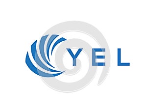 YEL letter logo design on white background. YEL creative circle letter logo concept. YEL letter design photo