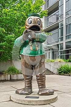 Yell-O Duck Statue on the Campus of the University of Oregon