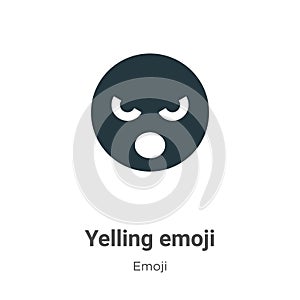 Yelling emoji vector icon on white background. Flat vector yelling emoji icon symbol sign from modern emoji collection for mobile