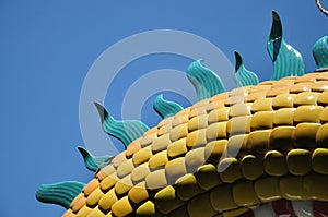 Yelloe and green tile under blue sky