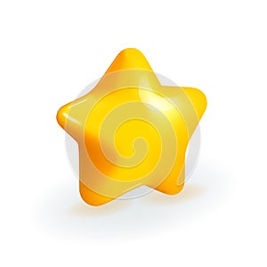 Yellow 3D star icon vector illustration design