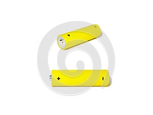 Yellow aa battery lie down
