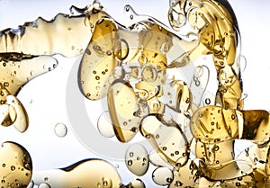 Yellow abstract oil background in water photo