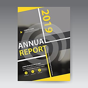 à¸±Yellow abstract square annual report Brochure design template vector. Business Flyers infographic magazine poster.Abstract