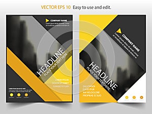 Yellow abstract Vector Brochure annual report Leaflet Flyer template design, book cover layout design, abstract presentation