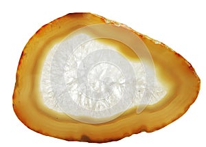 Yellow agate geode geological crystals