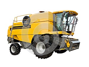 Yellow agricultural harvester