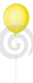 Yellow air balloon on white background