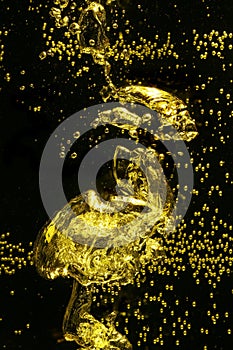 Yellow air bubbles in water