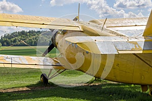 Yellow airplane_Private airfield