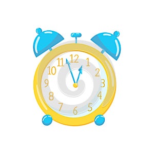 Yellow alarm clock cartoon vector Illustration