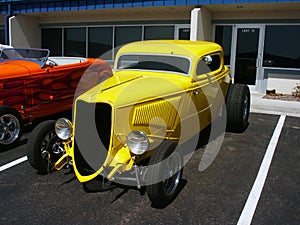 Yellow American Hotrod