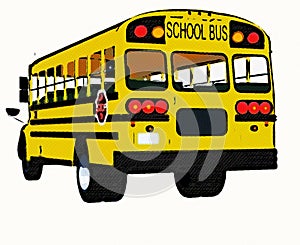 Yellow american school bus