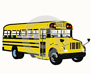 Yellow american school bus