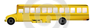 Yellow american school bus in cartoon style. September 1 is Beginning of the school year. Road safety. Color vector