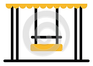 Yellow amusment swing, icon