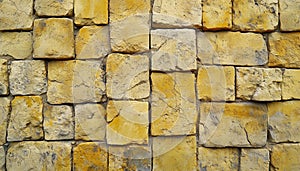 Yellow Ancient Block Wall Collage