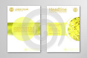 Yellow annual report business brochure flyer design template vector.