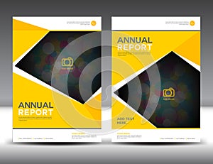 yellow annual report Leaflet Brochure Flyer template A4 size design,booklet