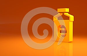 Yellow Antidepressants icon isolated on orange background. Minimalism concept. 3d illustration 3D render