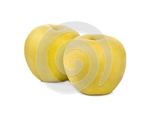 Yellow apple isolate on white background