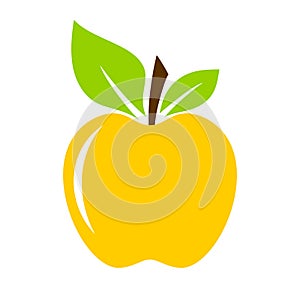 Yellow apple vector icon